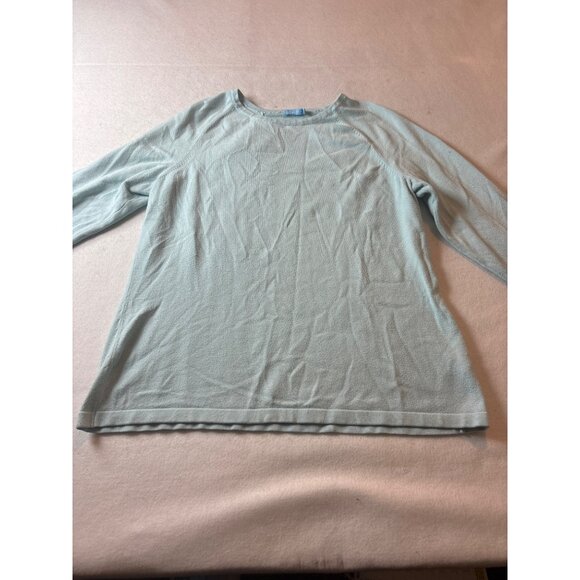 J.McLaughlin Womens Light Blue Long Sleeve Sweater Medium Cotton Blend - Picture 1 of 12